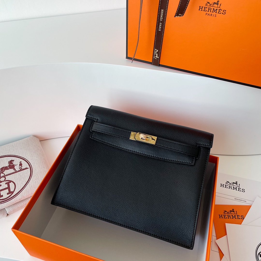 HERMES Birkin 35 Togo Hand Bag Black Square E (2001)