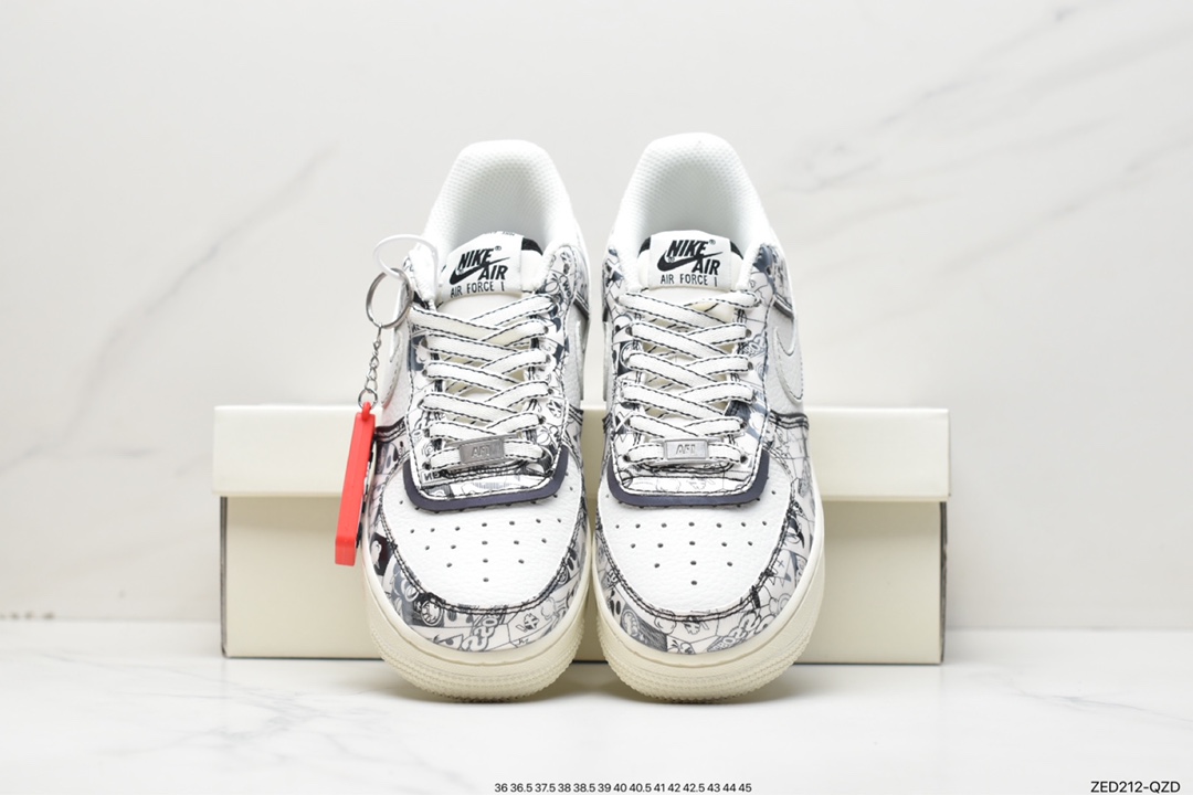 260 耐克 Air Force 1 '07 Low 定制黑白涂鸦ZG0088-812