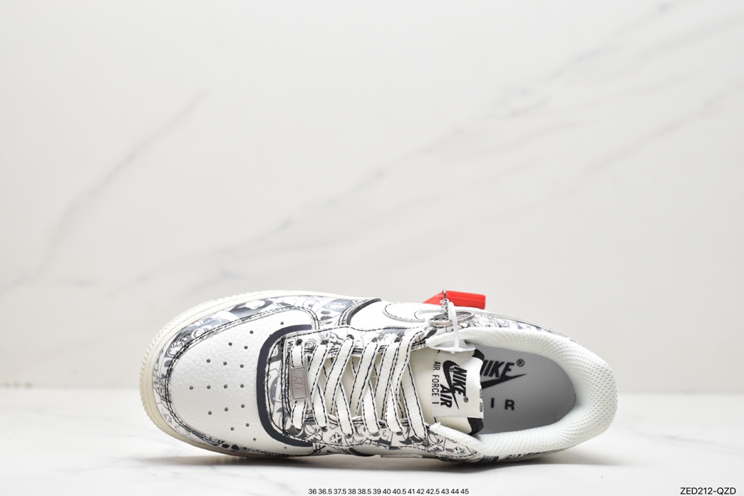 260 耐克 Air Force 1 '07 Low 定制黑白涂鸦ZG0088-812