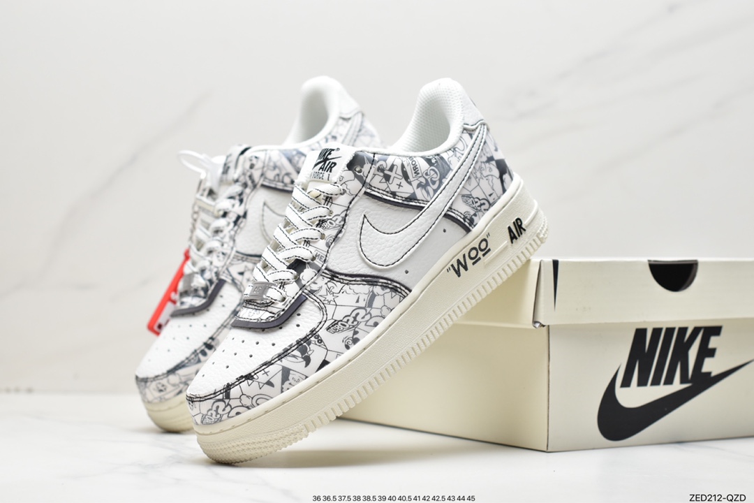 260 耐克 Air Force 1 '07 Low 定制黑白涂鸦ZG0088-812