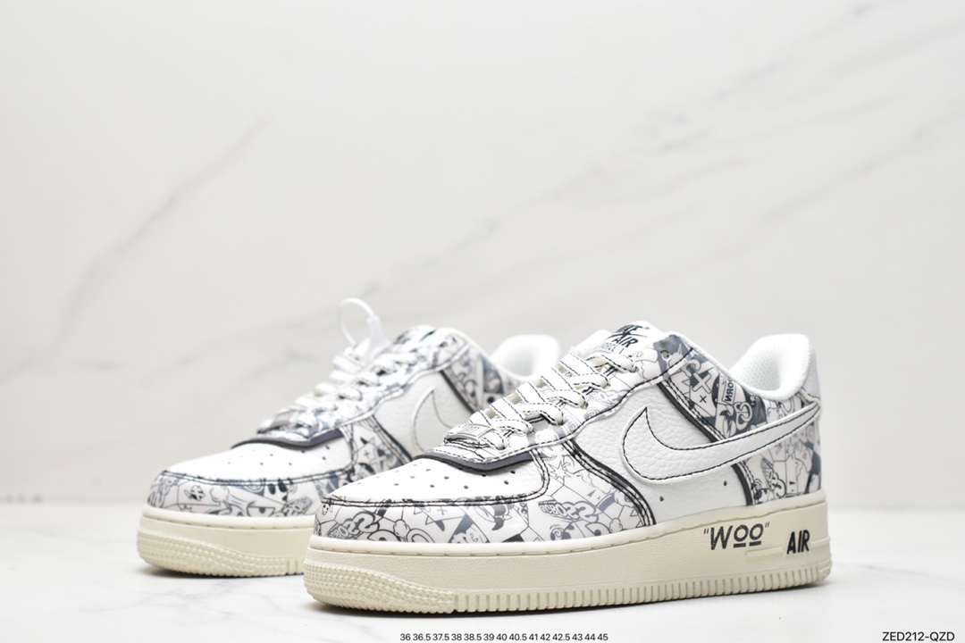 260 耐克 Air Force 1 '07 Low 定制黑白涂鸦ZG0088-812