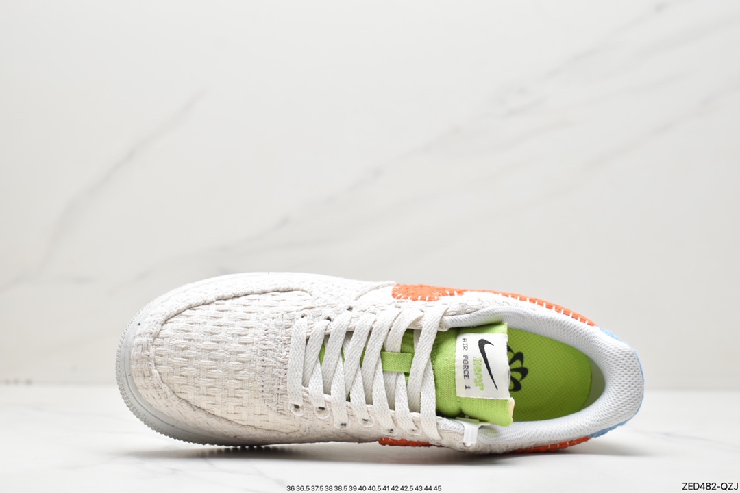 260 Nk Air Force 1'07 Low 编织格子白橘 空军一号低帮休闲板鞋 DV2112-001