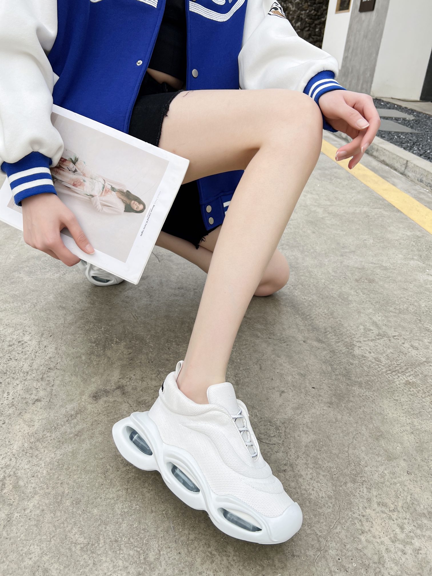 D&G Wave Series Knitting Socks Sneakers with Air Cushions for Couples - 图片 5