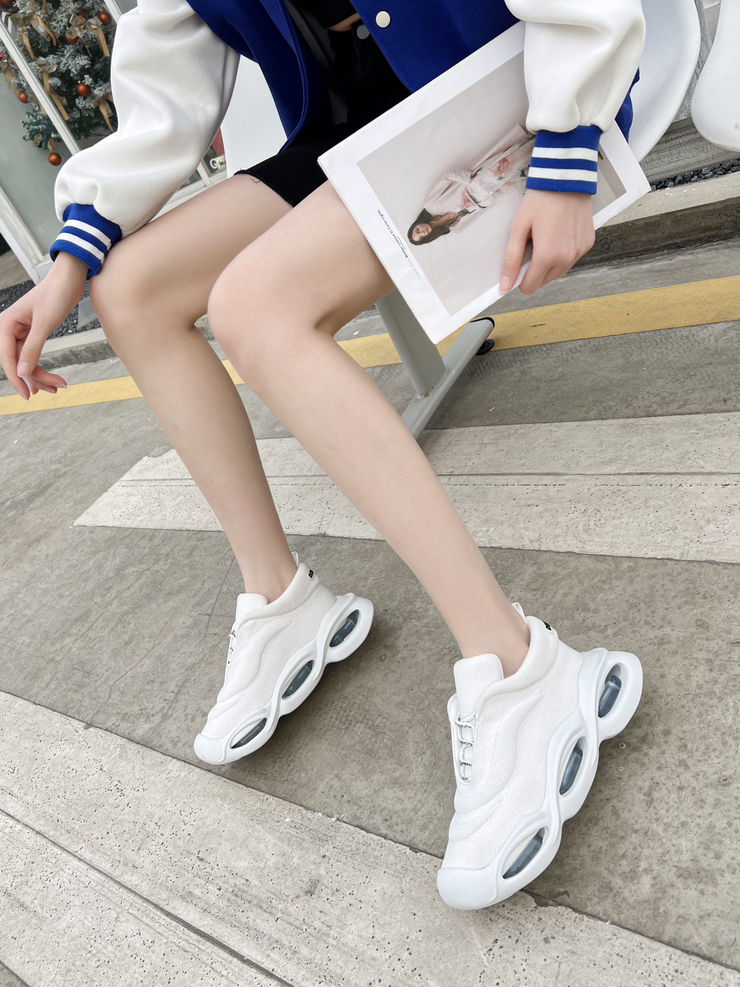 D&G Wave Series Knitting Socks Sneakers with Air Cushions for Couples - 图片 6