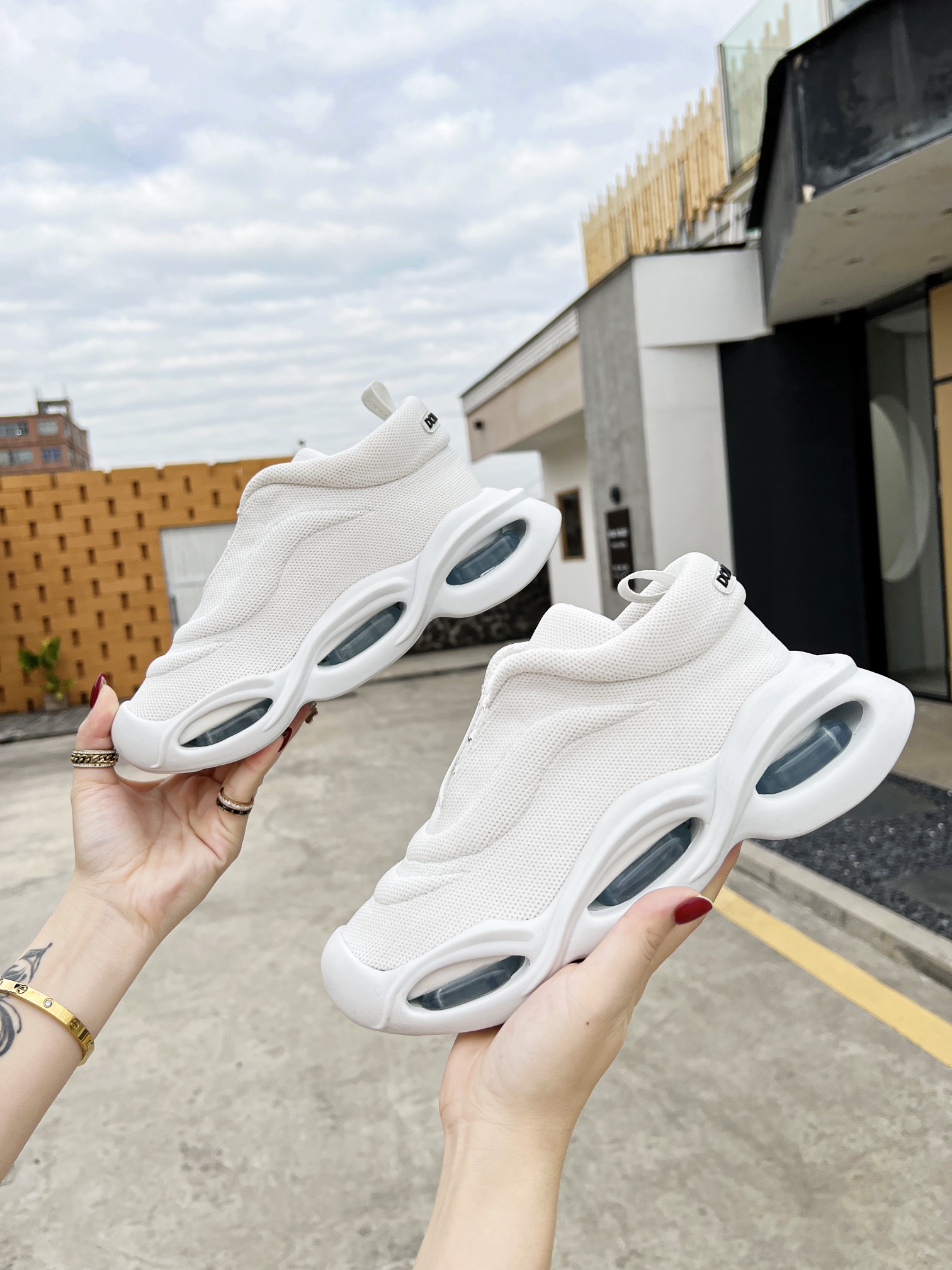 D&G Wave Series Knitting Socks Sneakers with Air Cushions for Couples - 图片 2