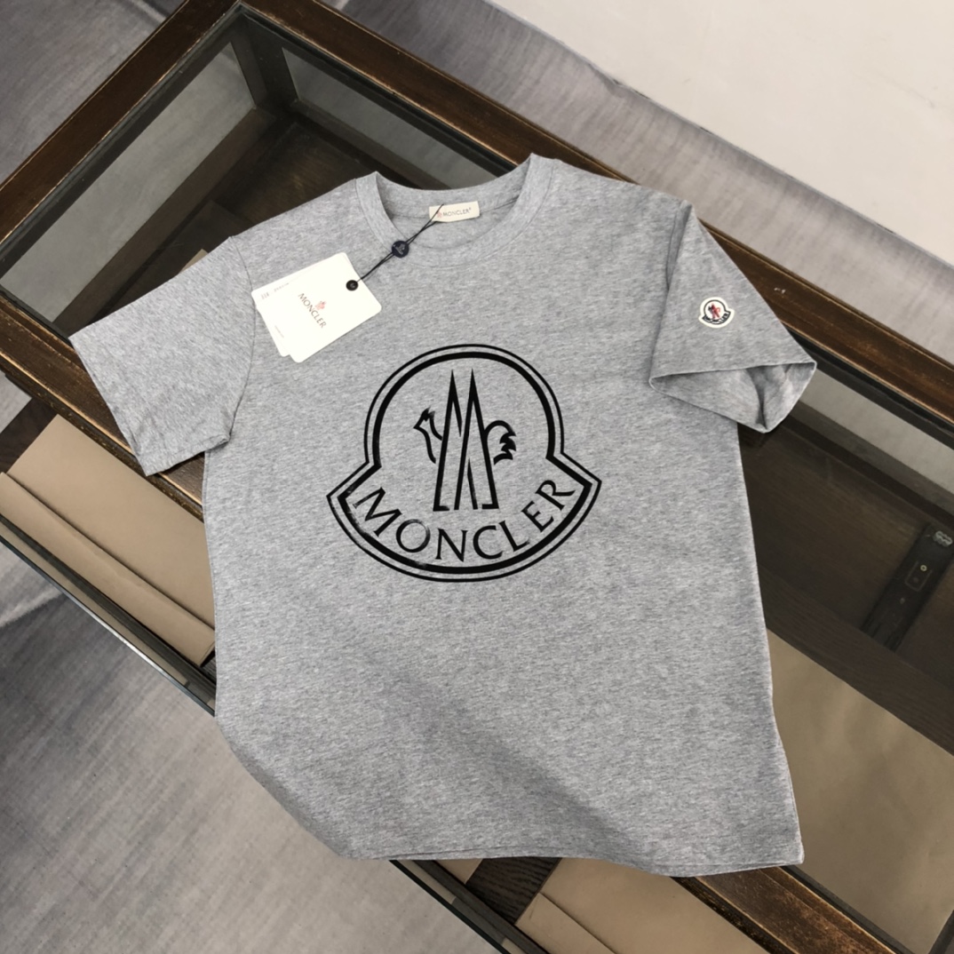 Moncler Clothing T-Shirt Black Grey White Unisex Men Spring/Summer Collection Fashion Short Sleeve