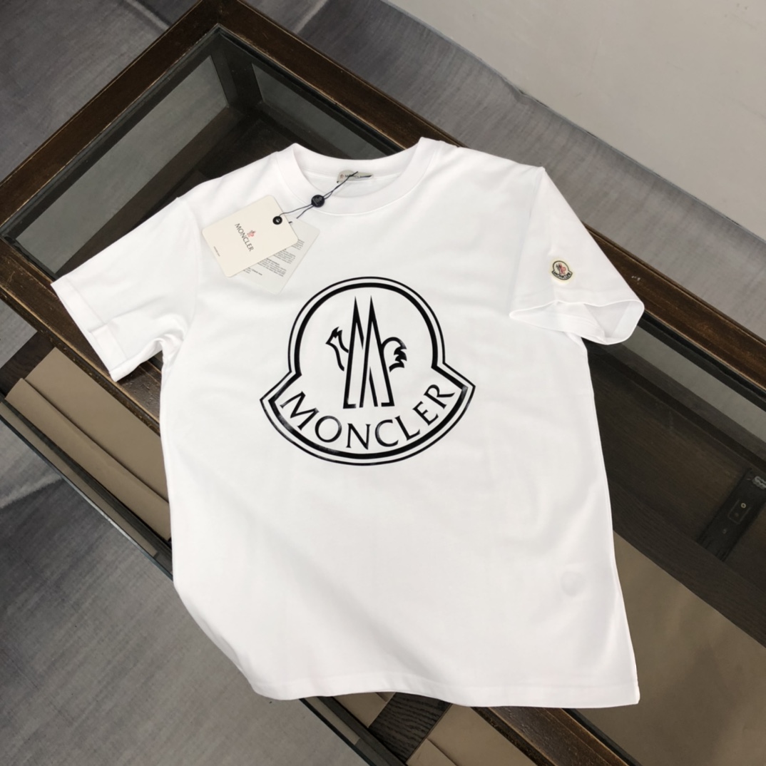 Moncler Clothing T-Shirt Black Grey White Unisex Men Spring/Summer Collection Fashion Short Sleeve