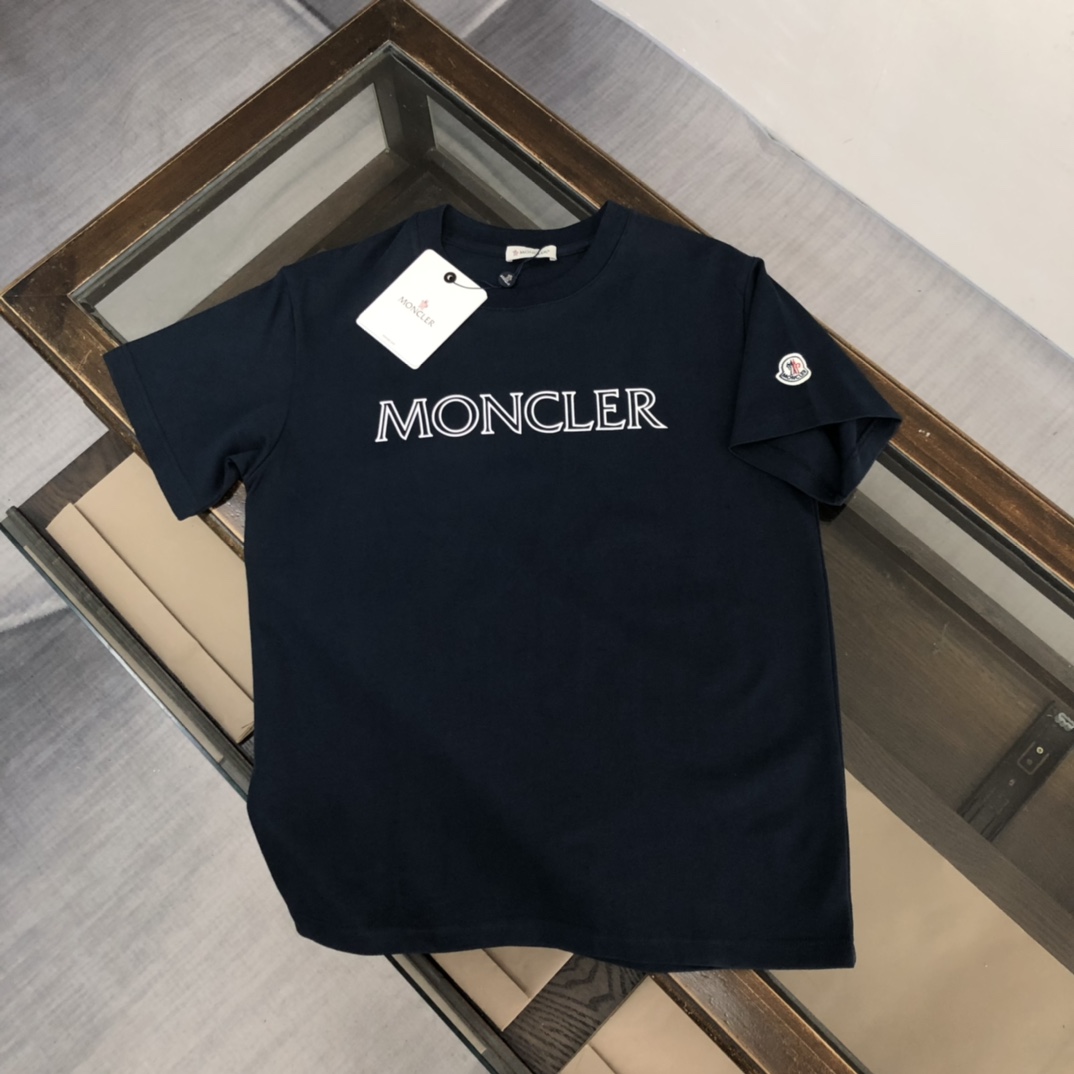 Moncler AAA
 Clothing T-Shirt Black Blue Grey White Unisex Men Spring/Summer Collection Fashion Short Sleeve