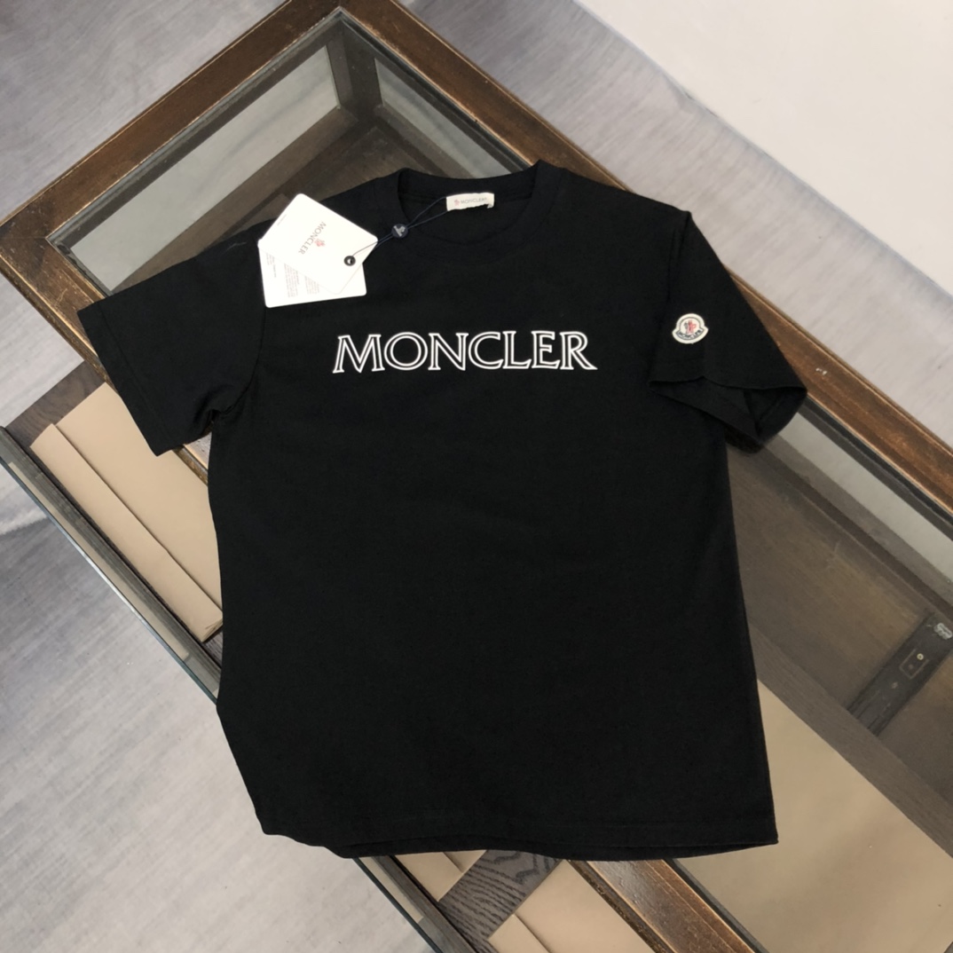 Moncler Clothing T-Shirt Black Blue Grey White Unisex Men Spring/Summer Collection Fashion Short Sleeve