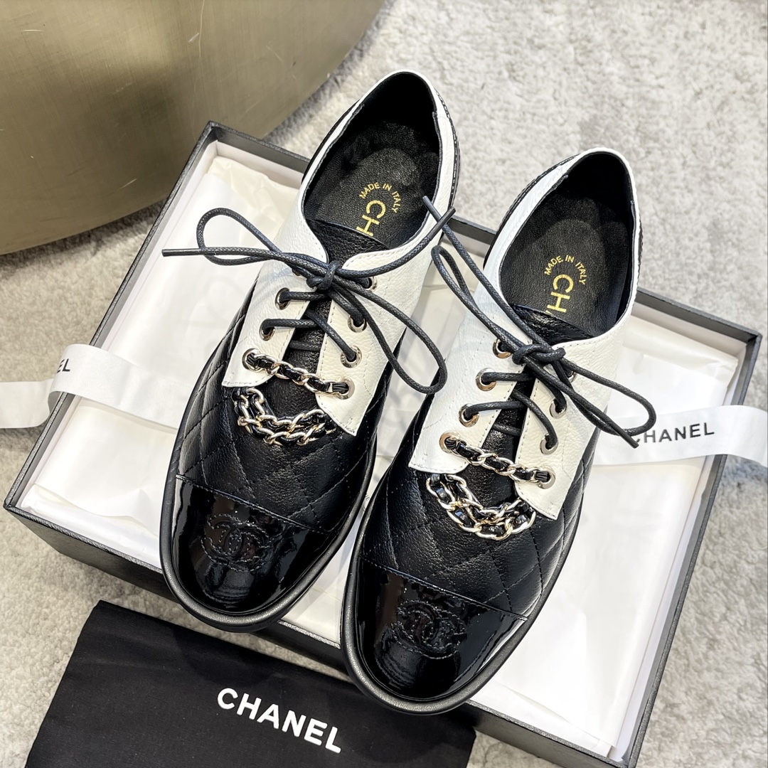 CHANEL мюли лоферы｜винтажные роскошные лоферы｜металлическая пряжка с двойной C + вощёная телячья кожа