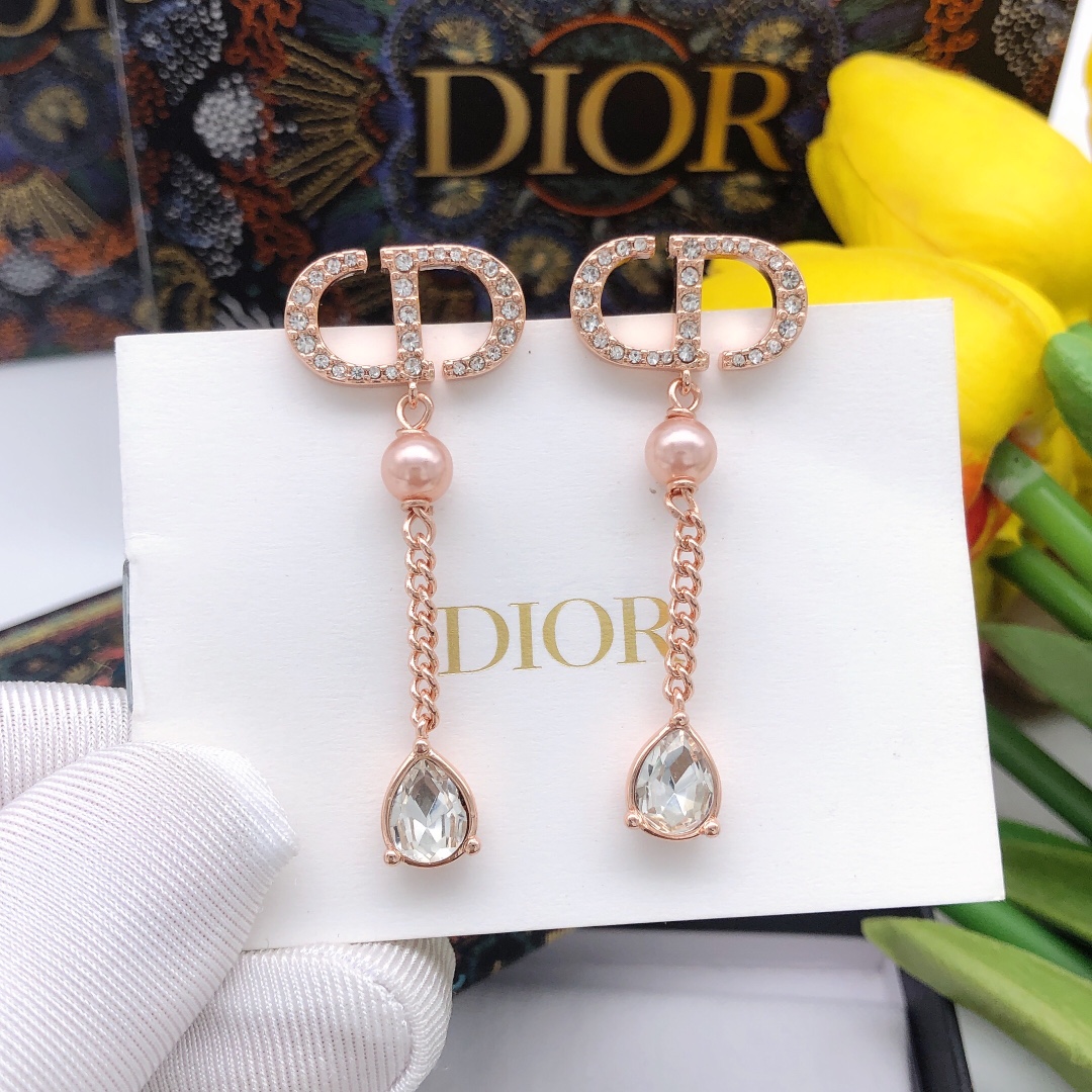 NO:104867,Number DED0211 Dior tassel tear diamond earrings CD spring and summer pearl rhinestone rose gold earrings, jewelry boutique, dior, earrings19860909编号DED0211 迪奥流苏泪水镶钻耳钉CD春夏珍珠水钻玫瑰金耳环,饰品精品,dior,earrings,Jewelry