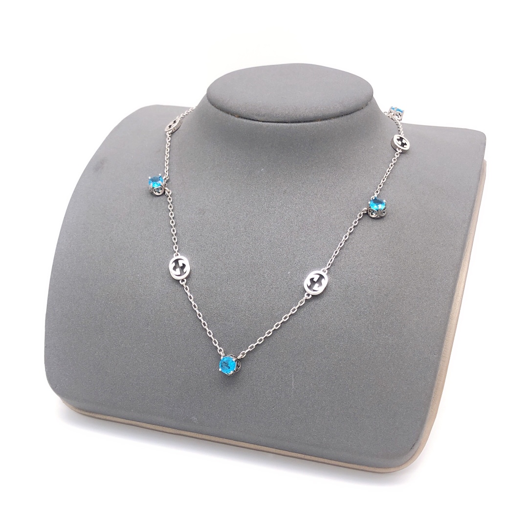 Número GXL0051 Gucci collar de diamantes azules 💎💎💎
