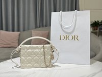 Dior Bags Handbags White Sheepskin Lady Chains