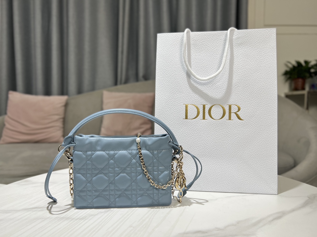What
 Dior Bags Handbags Blue Sky Sheepskin Lady Chains