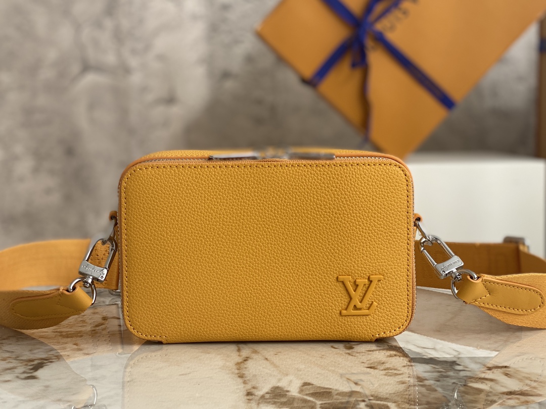 M59161 Yellow All-Leather Box Bag Series - Bag