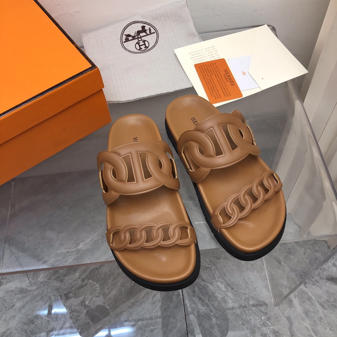 Hermes Scarpe Sandali Pantofole Pelle bovina di pecora