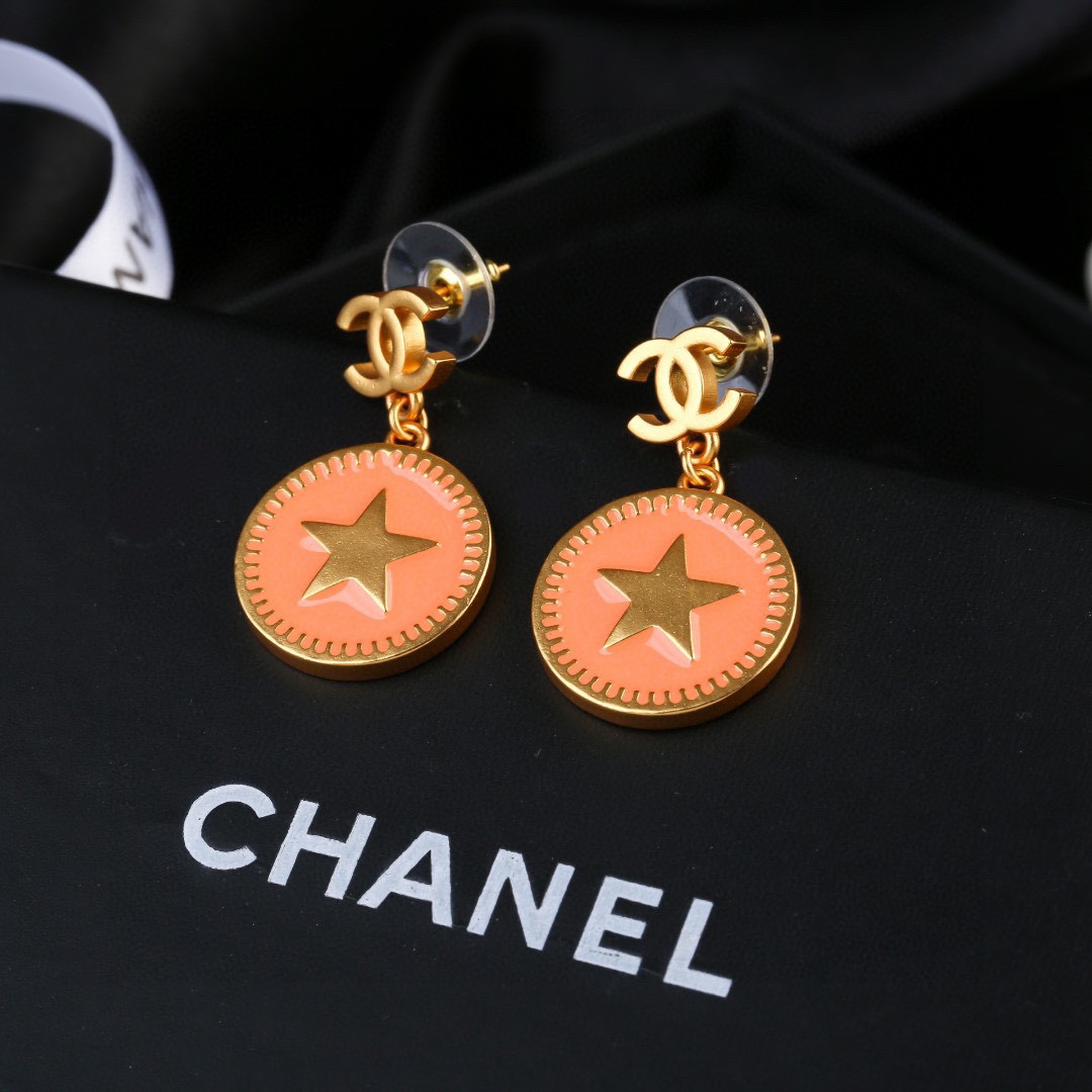 Chanel 复古金属中古耳环 简约风格超级大气 小香双c耳钉 代购级别 黄铜材质