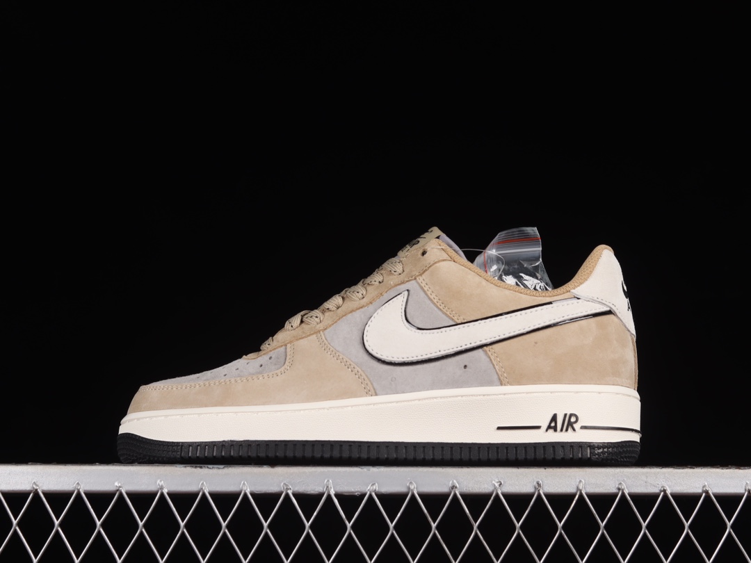 Air Jordan Force 1 Sapatos Air Jordan Cinzento Khaki Chamas Tops Baixos