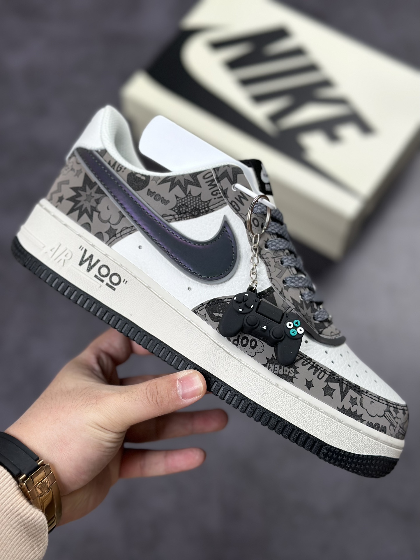 250 Nike Air Force 1 Low 07 白黑电玩印花 3M反光版 ZG0088-811