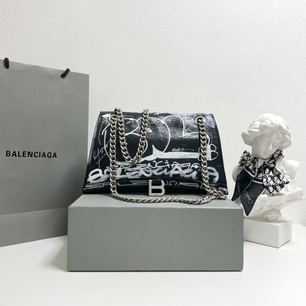 Balenciaga Crossbody & Shoulder Bags Black Doodle Unisex Calfskin Cowhide Fashion Chains