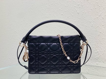 Top quality Fake Dior Bags Handbags Black Sheepskin Lady Chains