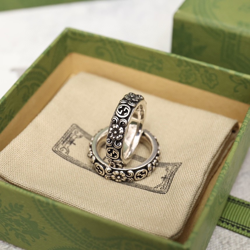 Gucci "Maison de l'Amour" Interlocking G Wide Ring (Includes complete - Comprehensive 5