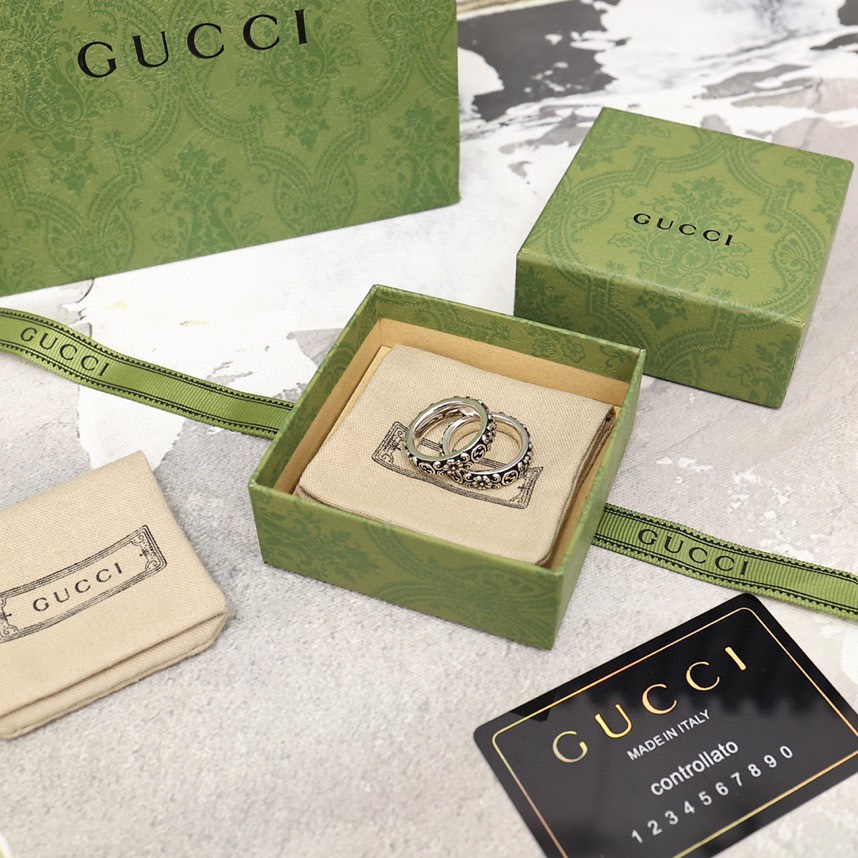 Gucci "Maison de l'Amour" Interlocking G Wide Ring (Includes complete - Comprehensive 6