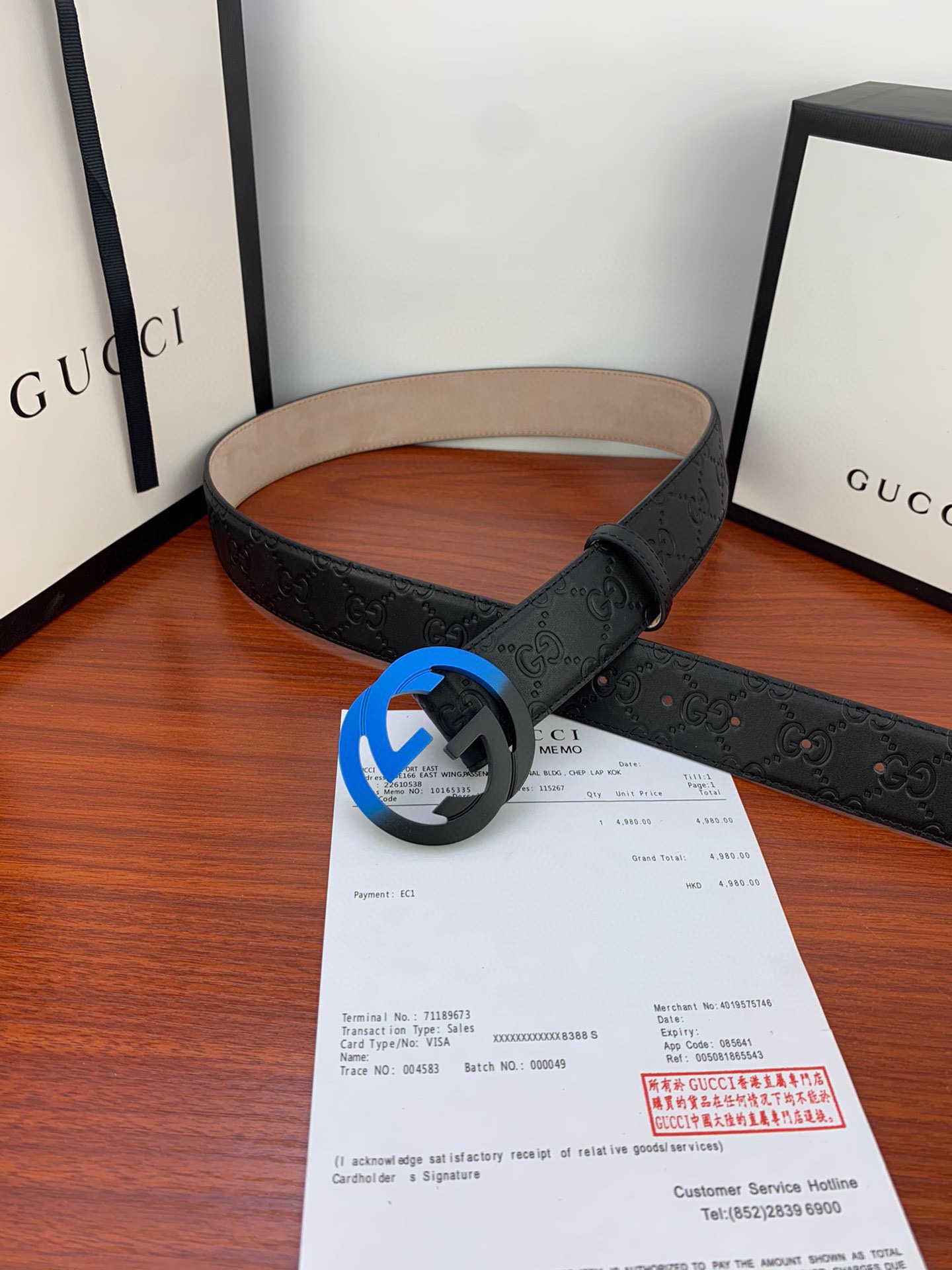 GUCCI 經典款G家大花面带身/搭配新款烤漆钢扣採用精挑細選進口頂級牛皮