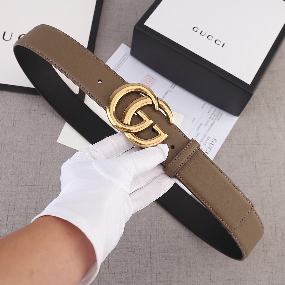 宽度3.8cm GUCCI 小牛皮腰带采用热压制作效果 饰以标志双G带扣-Chinese UA Cheap High Quatity Brand Clothes Bags handbags Sneakers wholesale wholesaler seller from China Factory suppliers Fashion Clothing Shoes best Quality Beautiful Price 宽度3.8cm GUCCI 小牛皮腰带采用热压制作效果 饰以标志双G带扣