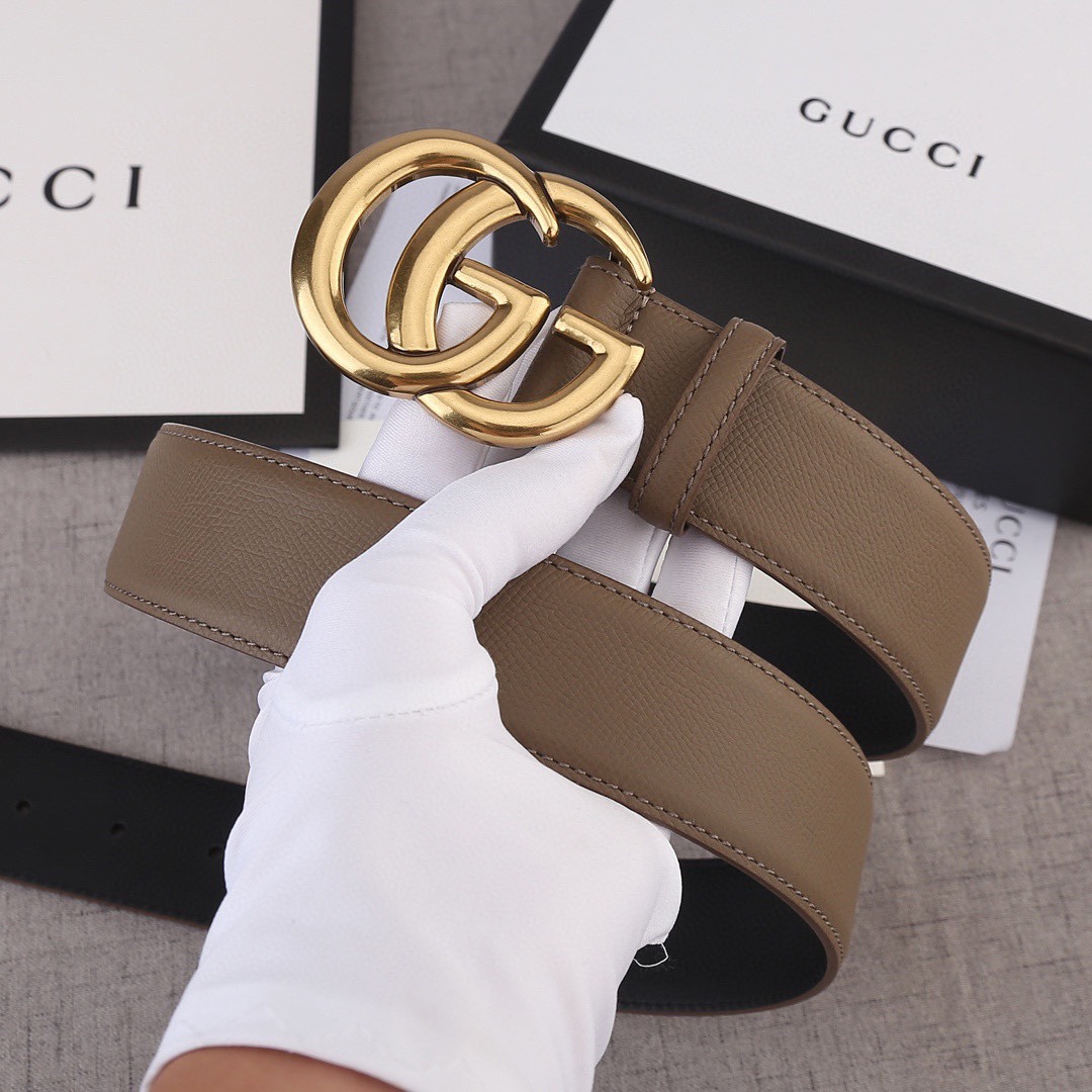 宽度3.8cm GUCCI 小牛皮腰带采用热压制作效果 饰以标志双G带扣-Chinese UA Cheap High Quatity Brand Clothes Bags handbags Sneakers wholesale wholesaler seller from China Factory suppliers Fashion Clothing Shoes best Quality Beautiful Price 宽度3.8cm GUCCI 小牛皮腰带采用热压制作效果 饰以标志双G带扣