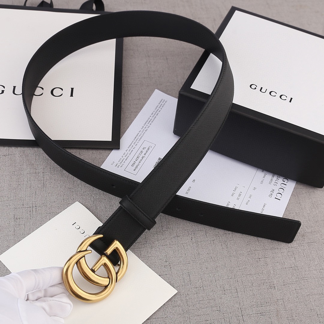 宽度3.8cm GUCCI 手掌纹/双面头层 采用精挑细选进口顶级牛皮