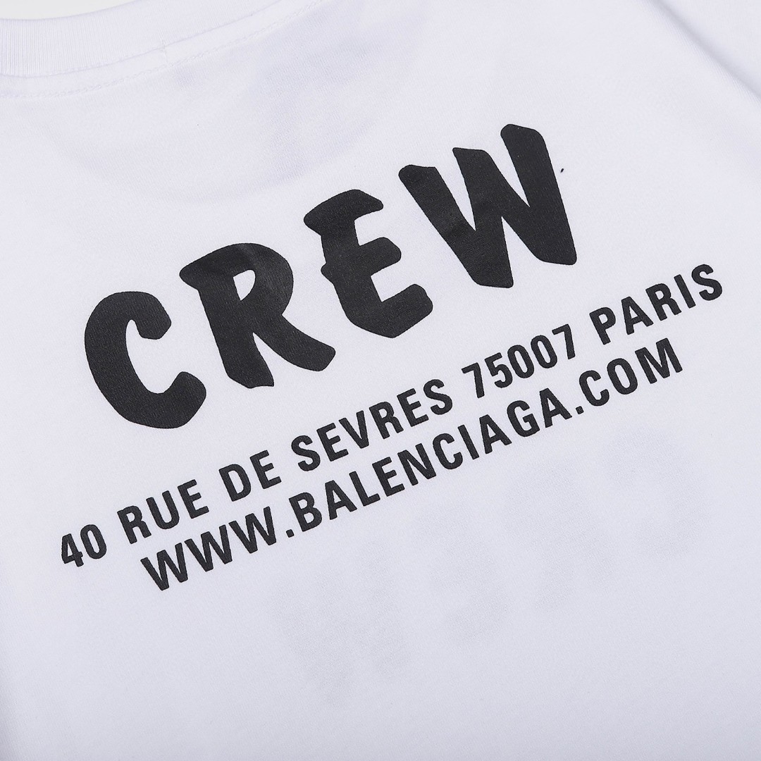 顶级版本大货细节图#CREW印花短袖#BALENCI*GA巴黎#面料采用240g巴黎专用双纱*高克重1比