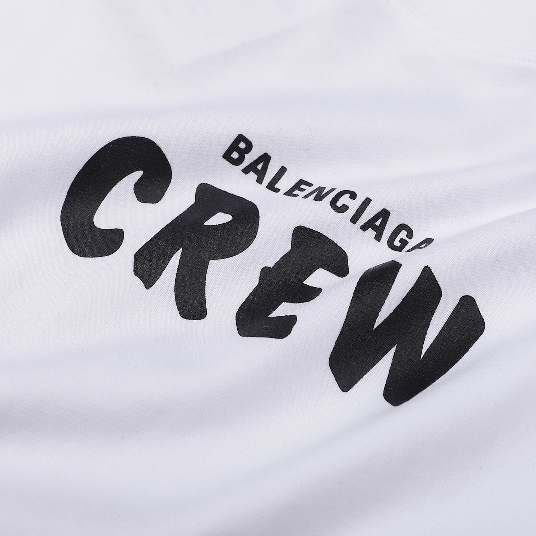 顶级版本大货细节图#CREW印花短袖#BALENCI*GA巴黎#面料采用240g巴黎专用双纱*高克重1比
