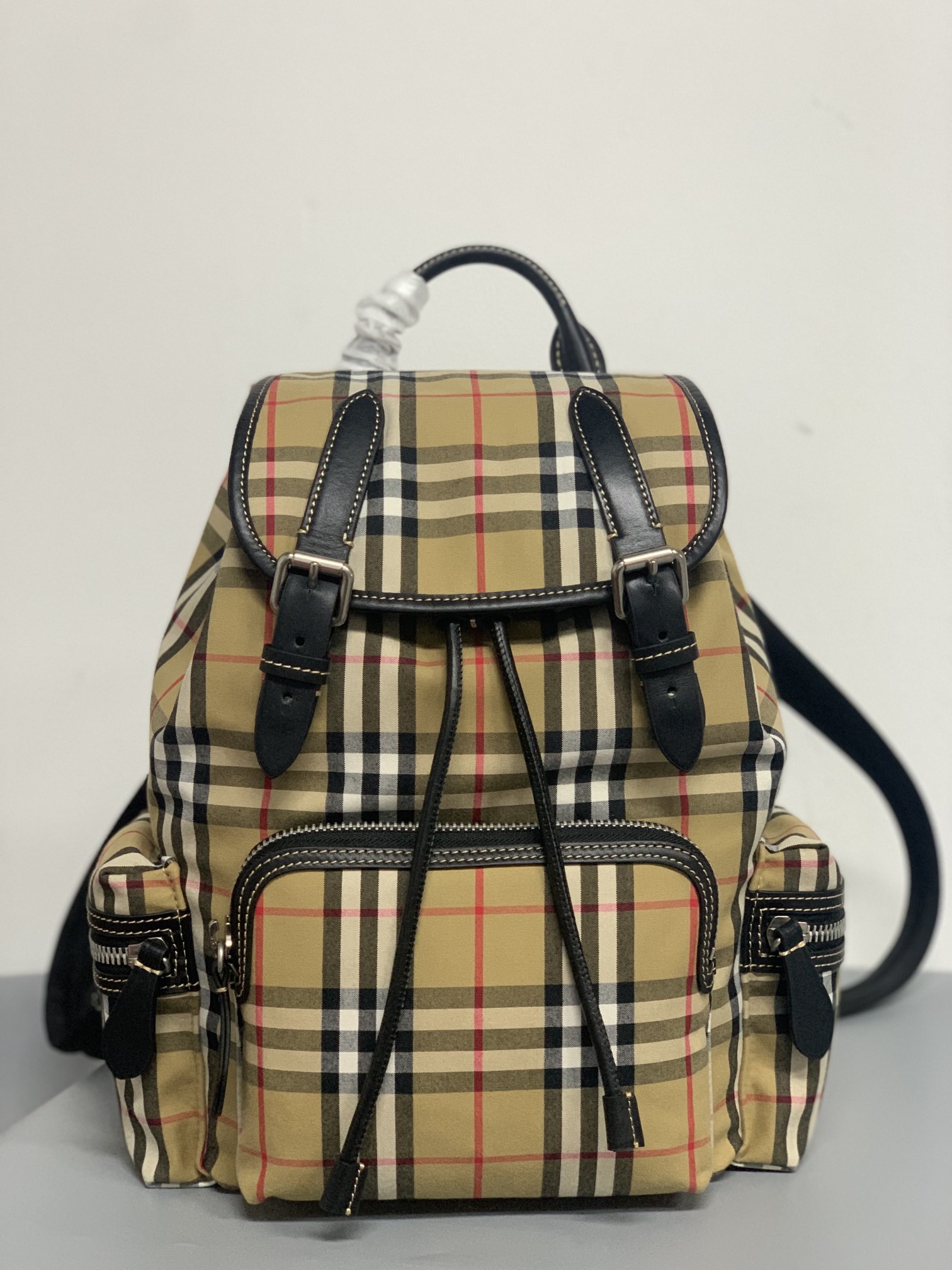 Burberry classic backpack, made of original single plaid cotton fabric, assembled from all original single materials, available for purchase, com