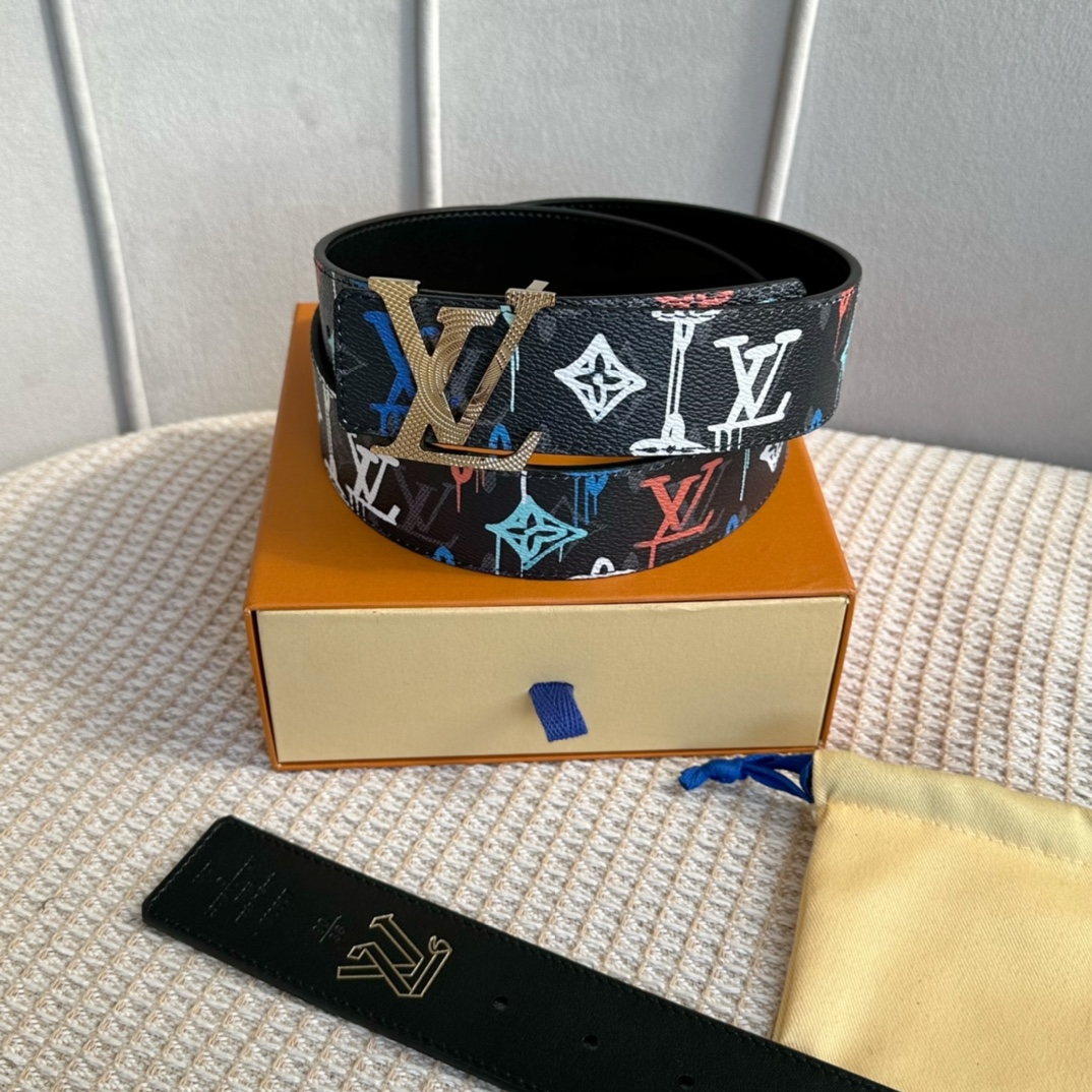 Best Replica
 Louis Vuitton Belts Gold Pink Canvas