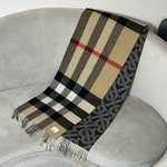 Burberry Scarf Black Grey Khaki Unisex Cashmere Fall/Winter Collection