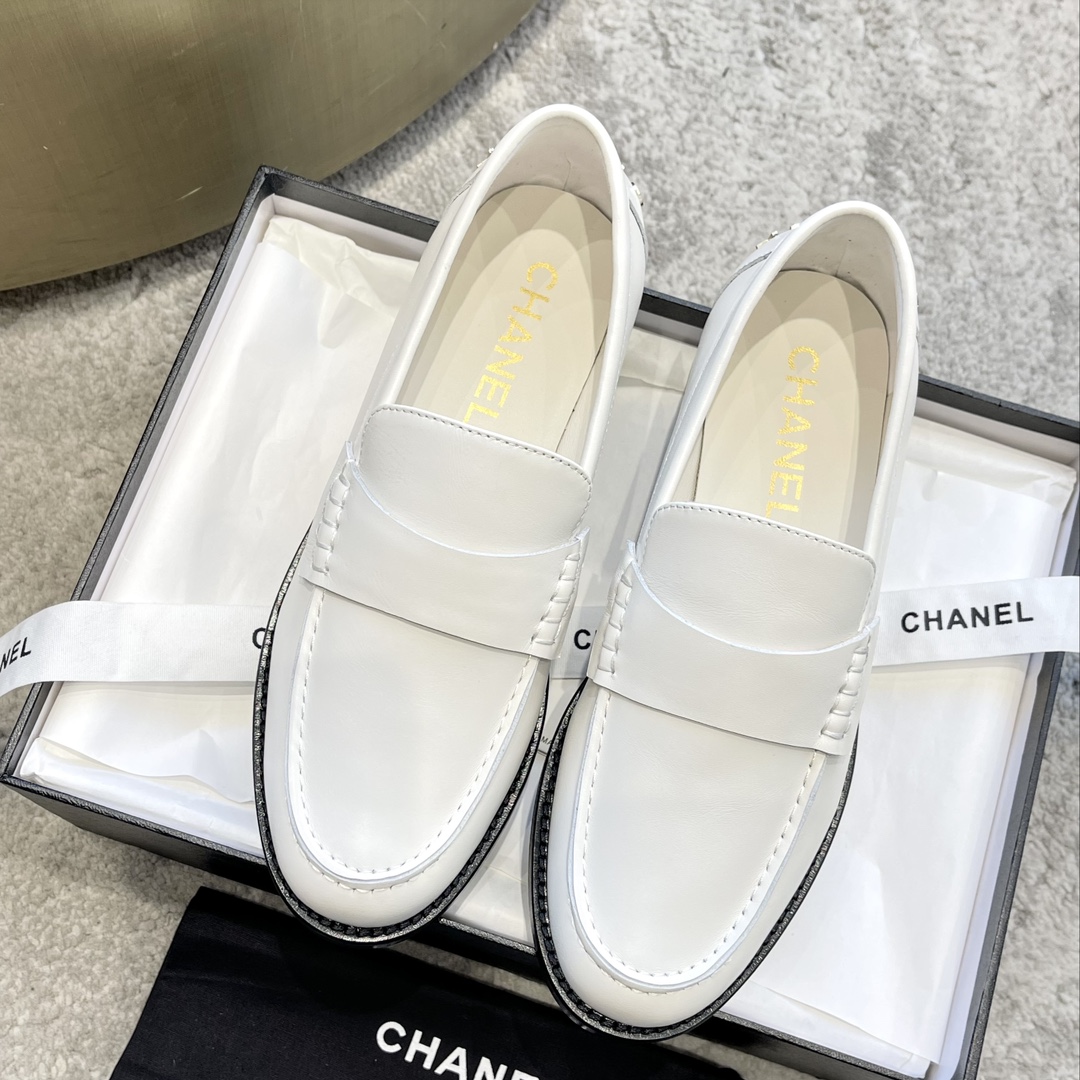 CHANEL мюли лоферы｜винтажные роскошные лоферы｜металлическая пряжка с двойной C + вощёная телячья кожа