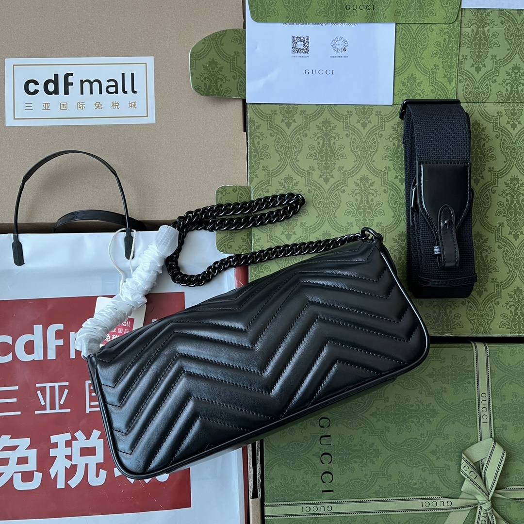 原厂皮配Cdfmall三亚免税店手提袋GGMarmont系列肩背包款号734814品牌创作总监从每一季的