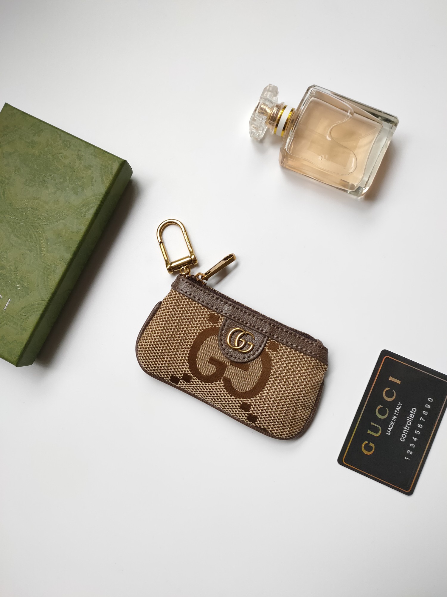 GUCCI小零钱包 - 高品質牛皮とPVCのコンビネーション