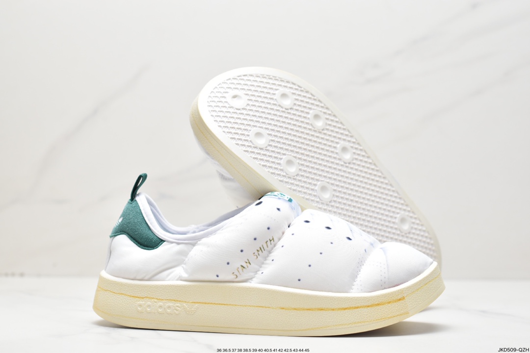 adidas clover Puffylette bread shoes one pedal cotton shoes classic casual slippers HP6699