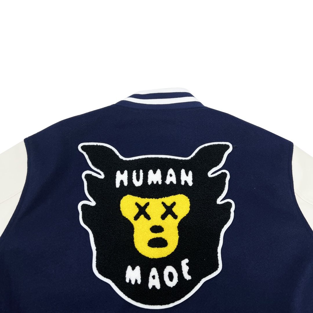 Human Made 22Fw 拼接皮袖棒球棉服