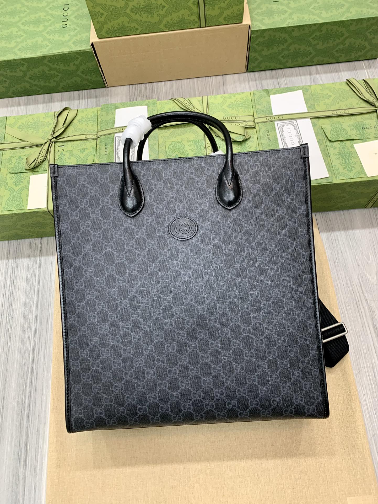 GUCCI Interlocking G Canvas Tote Bag