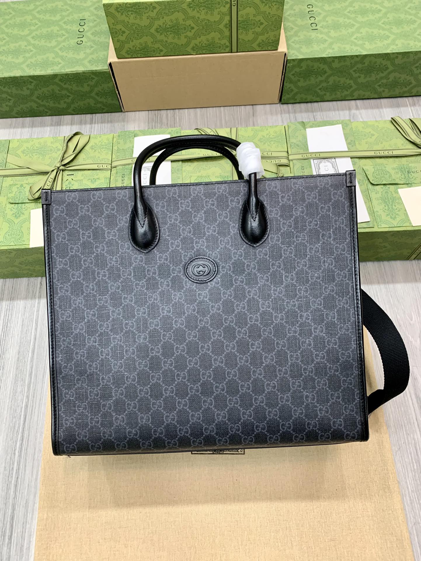 GUCCI Interlocking G Canvas Tote Bag