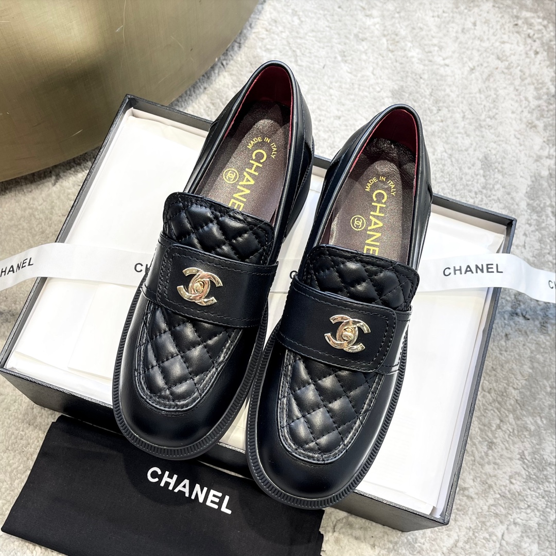 CHANEL Mules Loafers | Vintage Luxe Loafers | Double C Metal Buckle + Oiled Wax Calfskin