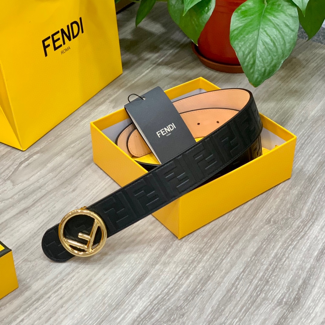 FENDl芬迪宽40MM双面原版小牛