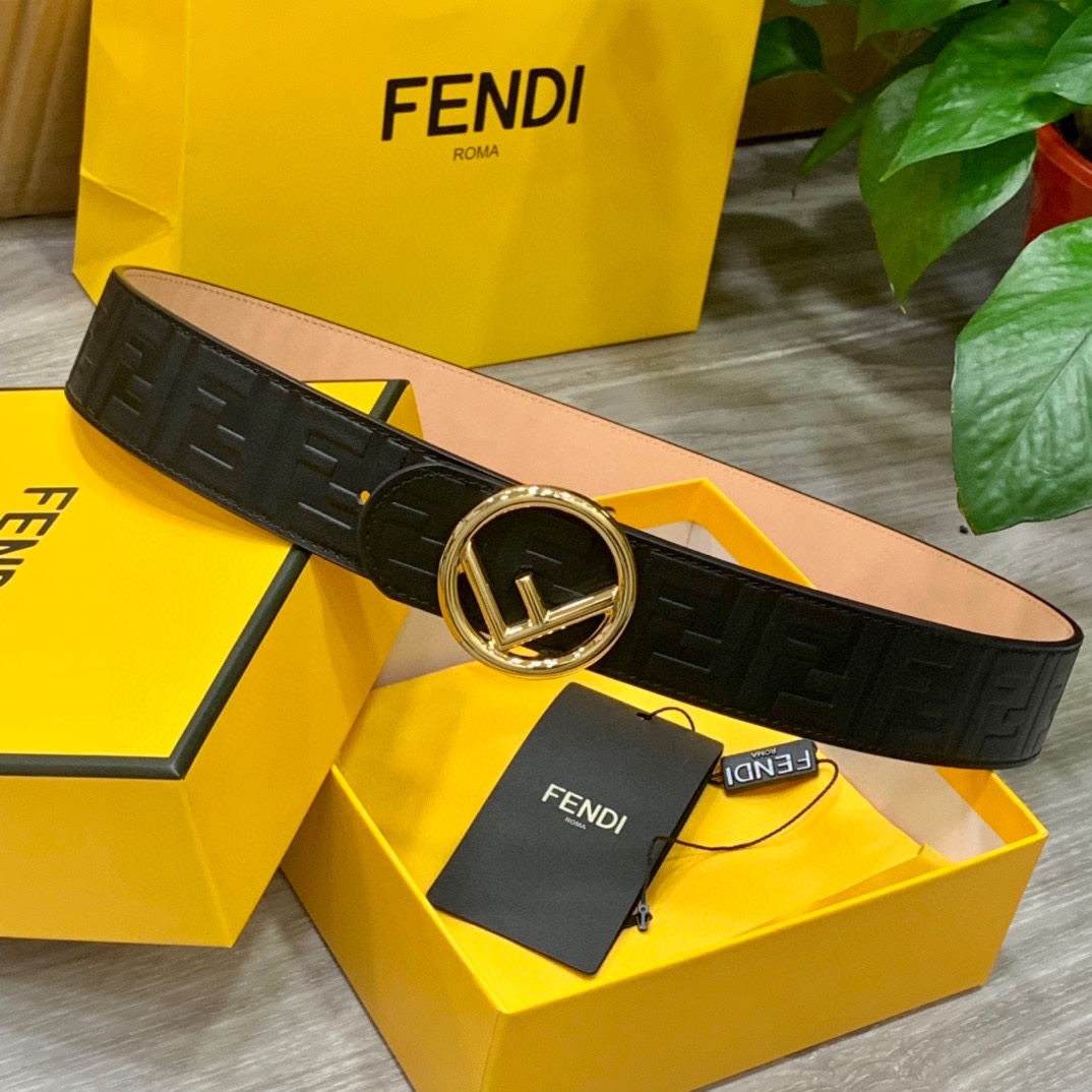 FENDl芬迪宽40MM双面原版小牛