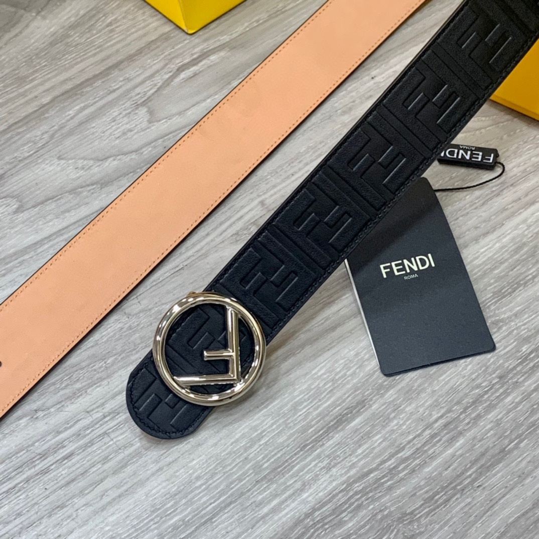 FENDl芬迪宽40MM双面原版小牛