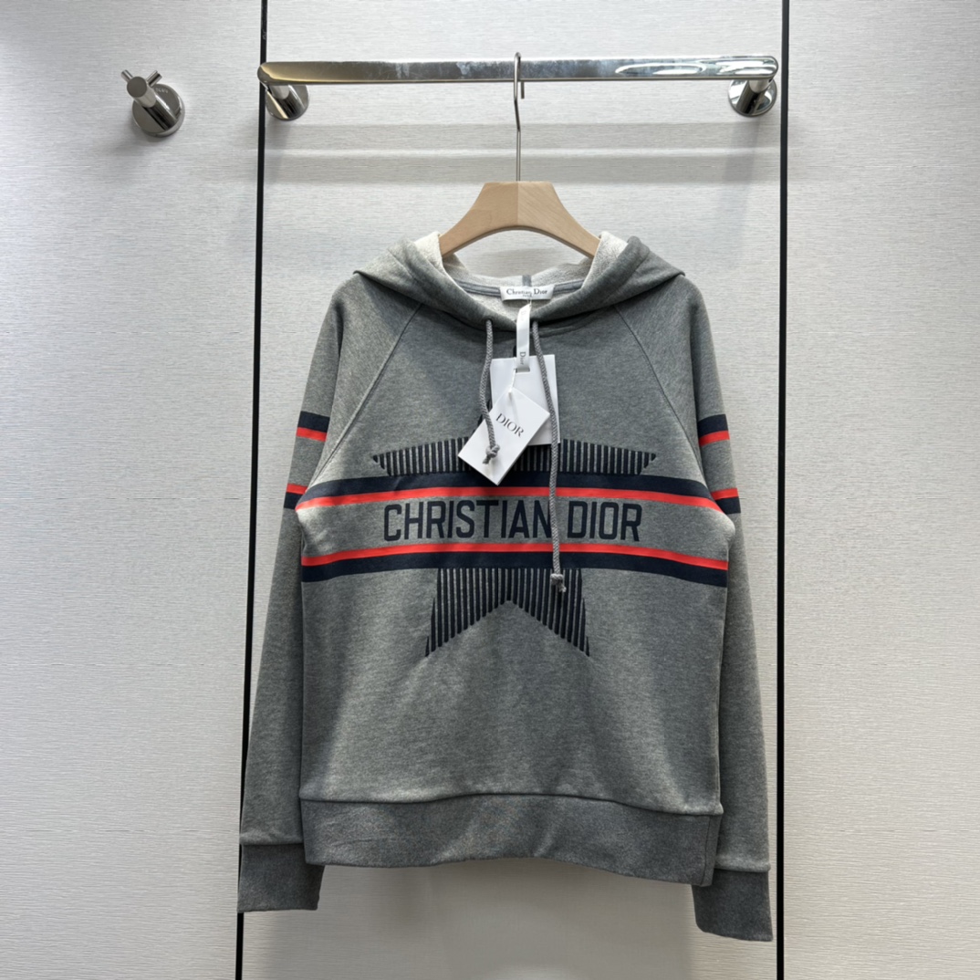 Best Quality Fake
 Dior Clothing Hoodies Embroidery Fall/Winter Collection Hooded Top