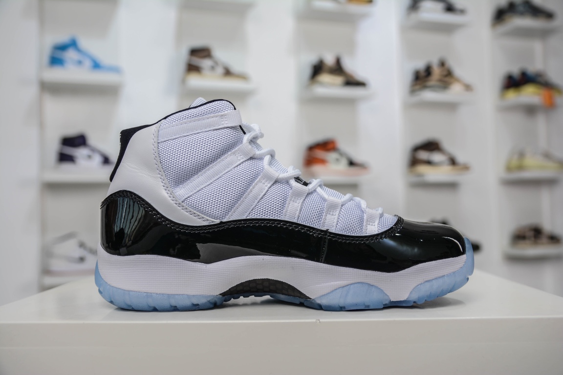 320 Air Jordan 11 Retro “Concord” 高帮 康扣黑白 AJ11 乔丹11代 378038-100
