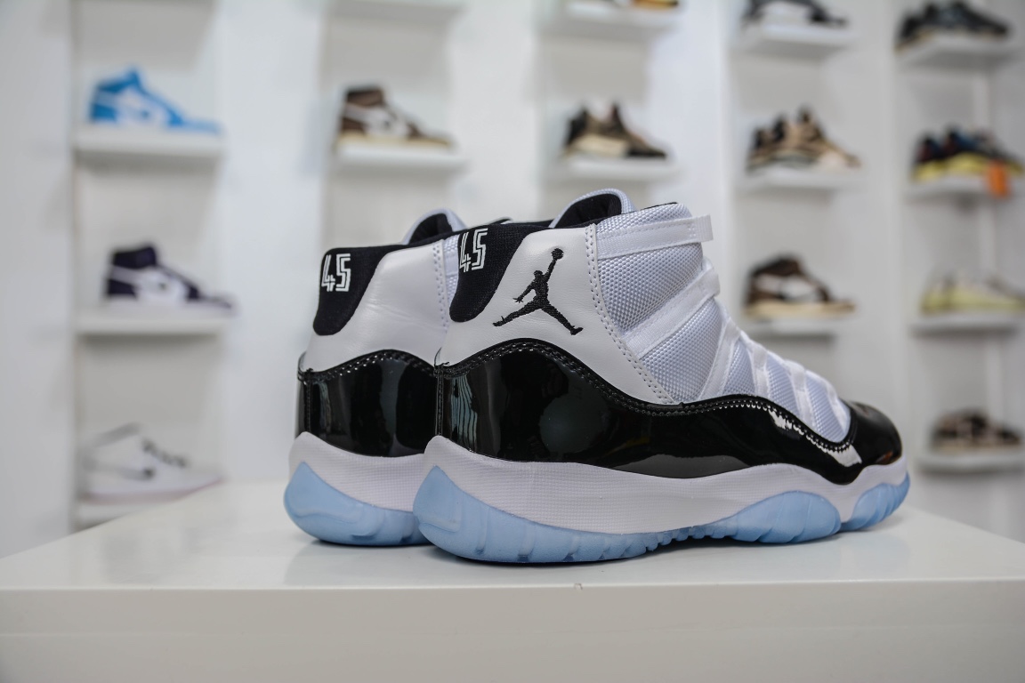 320 Air Jordan 11 Retro “Concord” 高帮 康扣黑白 AJ11 乔丹11代 378038-100